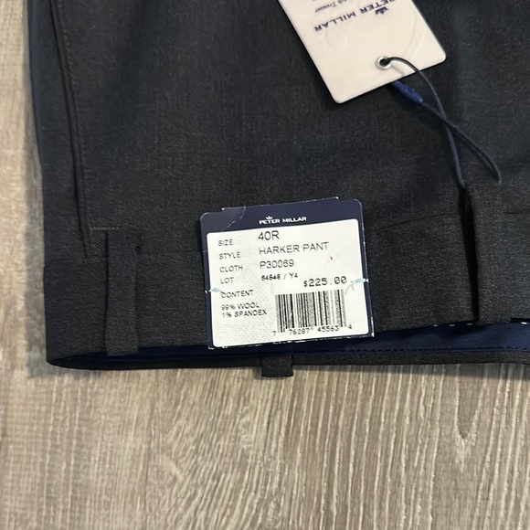 Peter Millar Men’s 40R Harker Stretch Trouser Elegant Gray Dress Pants - Picture 6 of 11